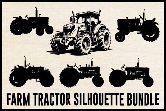 Download Farm Tractor Silhouette Vector Bundle | - Silhouette Collection