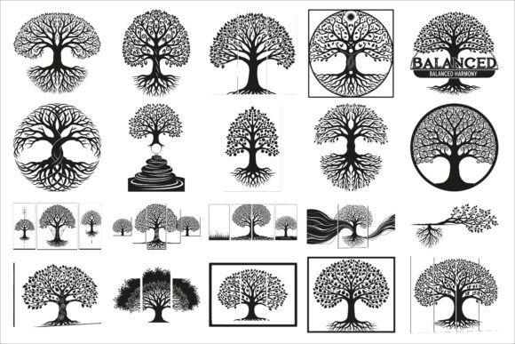 Download Abstract Tree of Life Roots Silhouette - Silhouette Collection