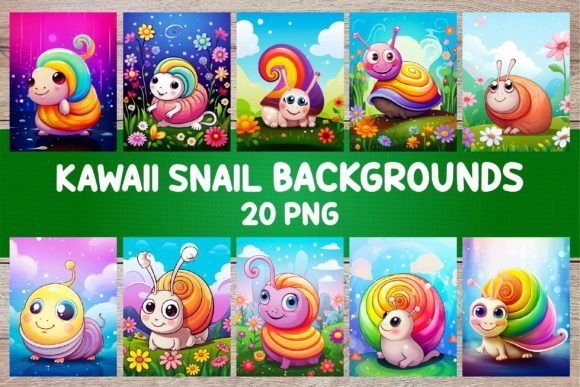 Download Kawaii Snail Backgrounds for Covers - Background Collection